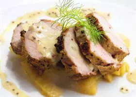 Varkenshaas in mostersaus